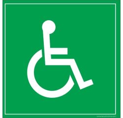 Panneau signalétique - Symbole Handicapé - PVC - 200x200 mm