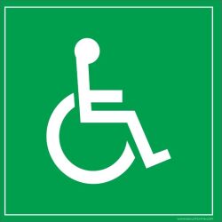 Panneau signalétique - Symbole Handicapé - PVC - 200x200 mm