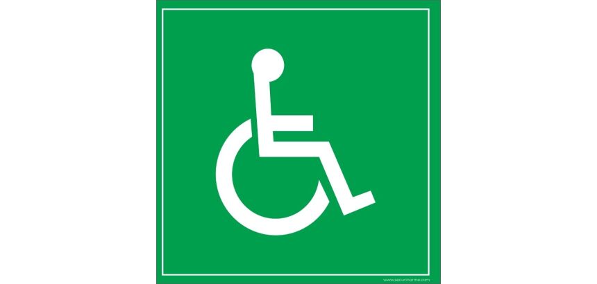 Panneau signalétique - Symbole Handicapé - PVC - 200x200 mm