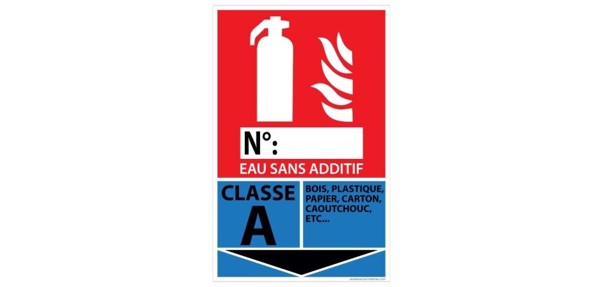 Panneau signalétique Extincteur pour Feux de Classe A - 160 x 250 mm