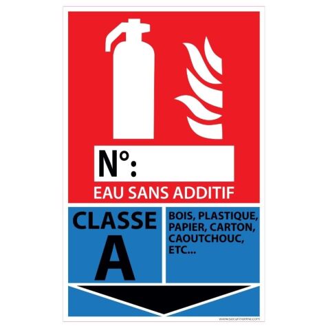 Panneau signalétique Extincteur pour Feux de Classe A - 160 x 250 mm