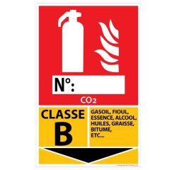 Panneau signalétique Extincteur pour feux de Classe B