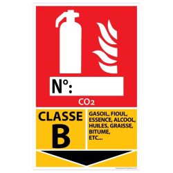Panneau signalétique Extincteur pour feux de Classe B