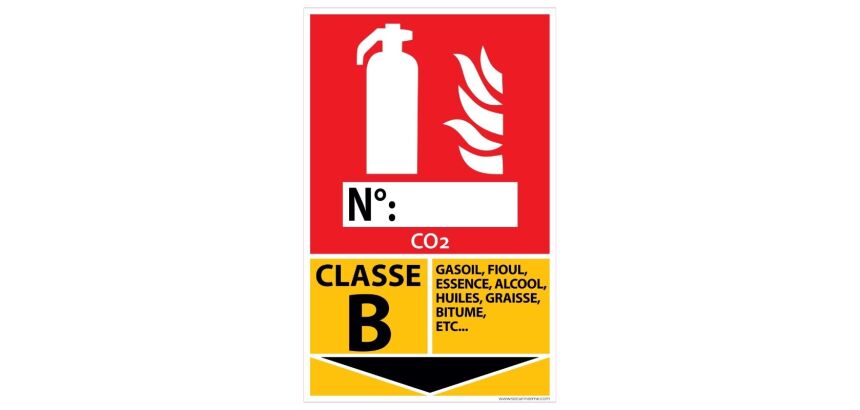 Panneau signalétique Extincteur pour feux de Classe B