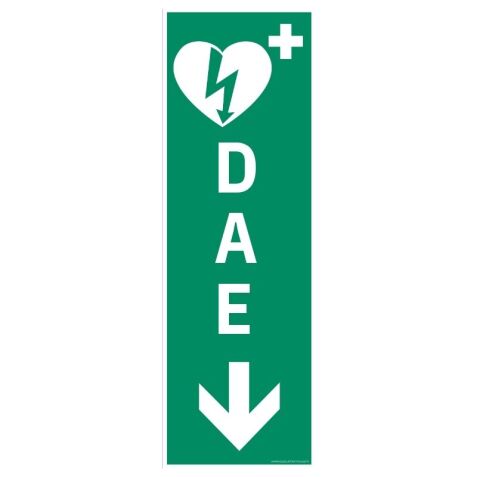 Signalétique DAE - Picto Flèche en bas - ISO 7010 - 100 x 300 mm