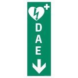 Signalétique DAE - Picto Flèche en bas - ISO 7010 - 100 x 300 mm