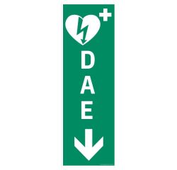 Signalétique DAE - Picto Flèche en bas - ISO 7010 - 100 x 300 mm