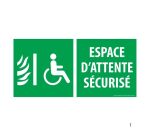 Signalétique évacuation – Espace d’attente sécurisé – ISO 7010  - 200 x 100 mm - Vinyle