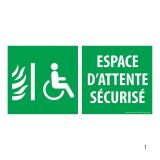 Panneau d'évacuation - Espace d'attente sécurisé