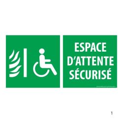 Panneau d'évacuation - Espace d'attente sécurisé