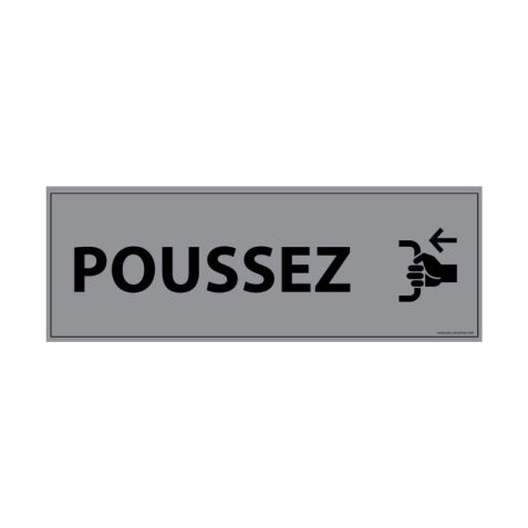 Plaque de porte POUSSEZ - 210 x 75 mm