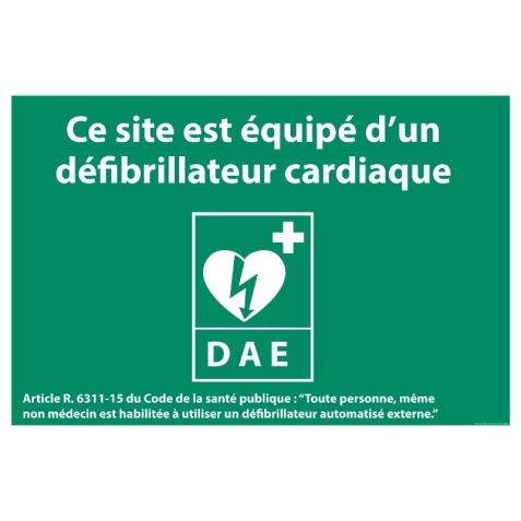 Panneau - Site équipé d'un défibrillateur cardiaque - ISO 7010
