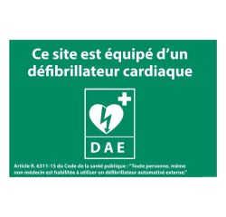 Panneau - Site équipé d'un défibrillateur cardiaque - ISO 7010  - 225 x 150 mm - PVC
