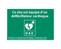 Panneau - Site équipé d'un défibrillateur cardiaque - ISO 7010  - 420 x 280 mm - PVC