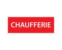 Panneau Chaufferie – Signalétique sécurité incendie 210 x 75 mm  - Vinyle Souple Autocollant