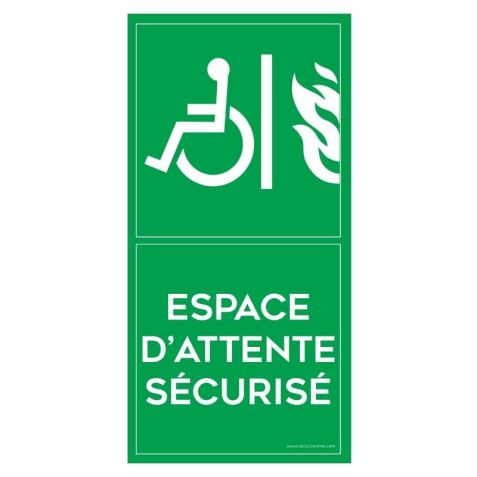 Panneau Espace d’attente sécurisé – Format portrait – ISO 7010