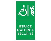 Panneau Espace d’attente sécurisé – Format portrait – ISO 7010