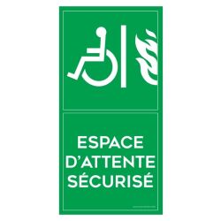 Panneau Espace d’attente sécurisé – Format portrait – ISO 7010