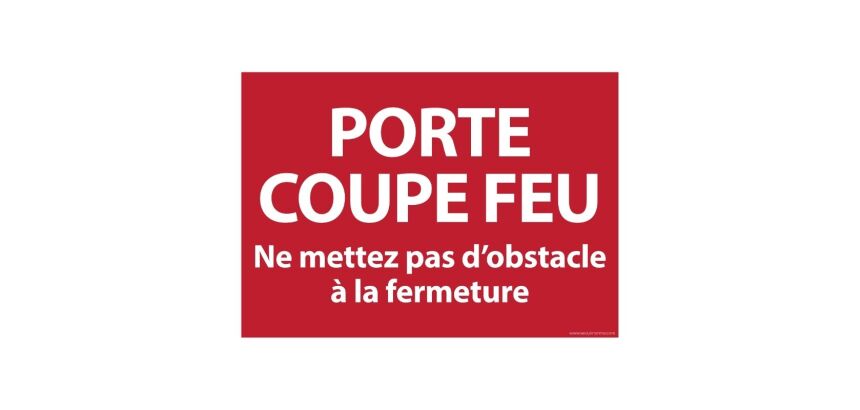 Panneau - Porte coupe-feu, pas d'obstacle - ISO 3864-1  - 210 x 150 mm - PVC