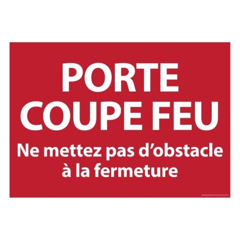 Panneau - Porte coupe-feu, pas d'obstacle - PVC/Vinyle  - 210 x 150 mm - PVC