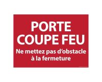 Panneau - Porte coupe-feu, pas d'obstacle - PVC/Vinyle  - 300 x 420 mm - Vinyle Souple Autocollant