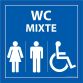 Panneau PMR - Picto WC Mixte - Symbole universel d'accessibilité
