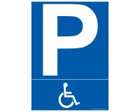 Panneau Parking PMR pictogramme handicapé - Divers formats
