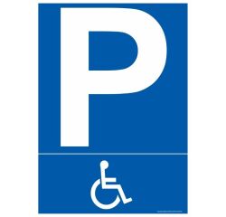 Panneau Parking PMR pictogramme handicapé - Divers formats