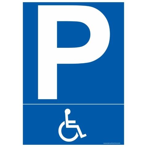 Panneau Parking PMR pictogramme handicapé - Divers formats