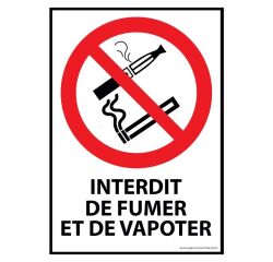 Panneau d'interdiction - Interdiction de fumer et de vapoter