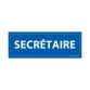 Panneau SECRETAIRE - fond bleu 210 x 75 mm