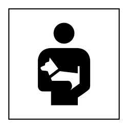 Panneau signalétique - Pictogramme Porter les chiens - Gravoply