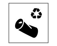 Pictogramme - Info recyclage canette - ISO 7001 PI PF 063  - 125 x 125 mm - Vinyle Souple Autocollant - Noir