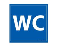 Panneau picto WC - fond bleu