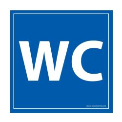 Panneau picto WC - fond bleu