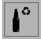 Signalétique de recyclage pour verre - PI PF 065 - ISO 7001  - 250 x 250 mm - Vinyle Souple Autocollant - Bleu