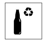 Signalétique de recyclage pour verre - PI PF 065 - ISO 7001  - 250 x 250 mm - Vinyle Souple Autocollant - Gris