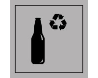 Signalétique de recyclage pour verre - PI PF 065 - ISO 7001  - 250 x 250 mm - Vinyle Souple Autocollant - Gris