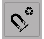 Panneau - Info Recyclage Acier Magnétique - PI PF 064 - ISO 7001  - 125 x 125 mm - PVC 2 mm - Gris