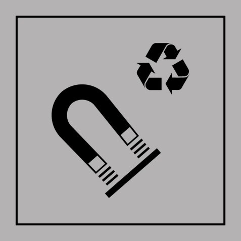 Panneau d'information - Recyclage acier magnétique - Code ISO 7001 - PI PF 064