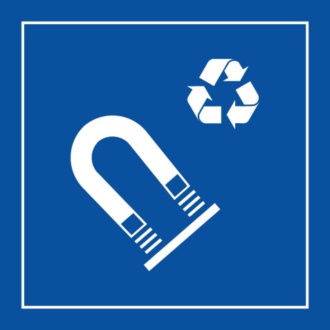 Panneau d'information - Recyclage acier magnétique - Code ISO 7001 - PI PF 064