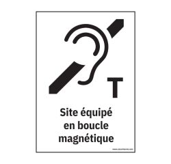 Panneau de signalétique - Pictogramme Boucle magnétique équipée  - 210 x 150 mm - PVC