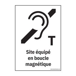 Panneau de signalétique - Pictogramme Boucle magnétique équipée  - 210 x 150 mm - PVC