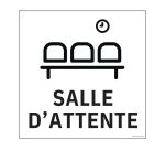 Panneau SALLE D'ATTENTE - fond blanc 250 x 250 mm