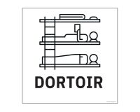 Panneau DORTOIR - fond blanc 250 x 250 mm