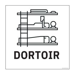 Panneau DORTOIR - fond blanc 250 x 250 mm