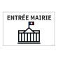 Panneau ENTREE MAIRIE+ symbole - fond blanc 300 x 200 mm