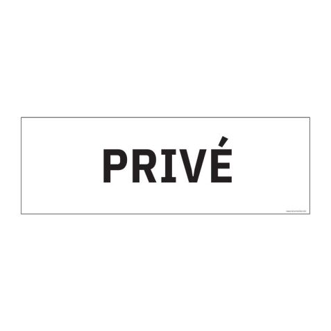 Plaque de porte PRIVE - 210 x 75 mm - PVC