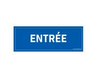Panneau ENTREE - fond bleu 210 x 75 mm