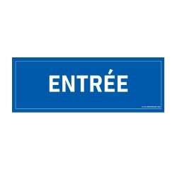 Panneau ENTREE - fond bleu 210 x 75 mm